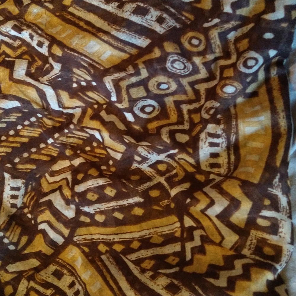 beautiful detail shear long extra wide scarf brown light gray tan design